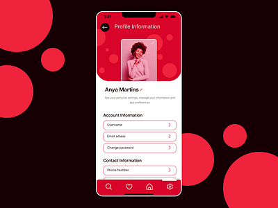 Daily UI 006- Profile Page UX/UI Design app design app screen app screenshot daily ui 006 daily ui 6 figma pink app screen profile page ui uxui