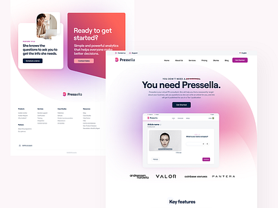 Landing page app card clean dashboard flat footer landing layout press ui ux web