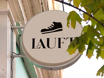 Lauft German Apparel Signage art direction branding graphic design logo outdoor retail signage typography