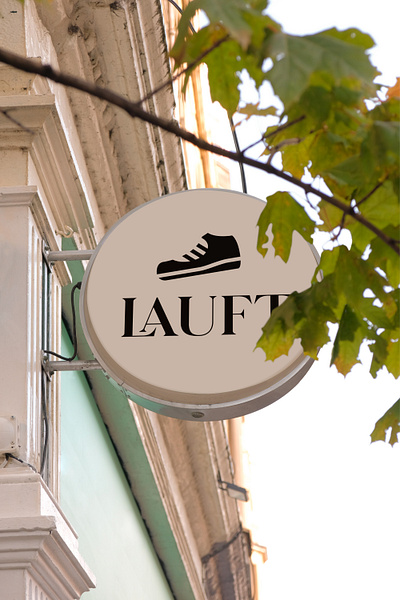 Lauft German Apparel Signage art direction branding graphic design logo outdoor retail signage typography