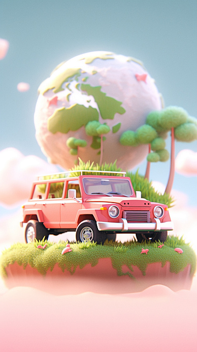 Cute Toy Cars and Toy Earth dall e