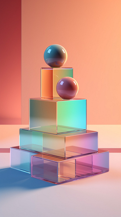 Colorful Geometric Glass dall e