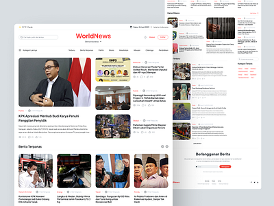 WorldNews UI Web Design berita concept figma indonesia landing page news research ui ui ux ui design uidesign uiux user experience user interface