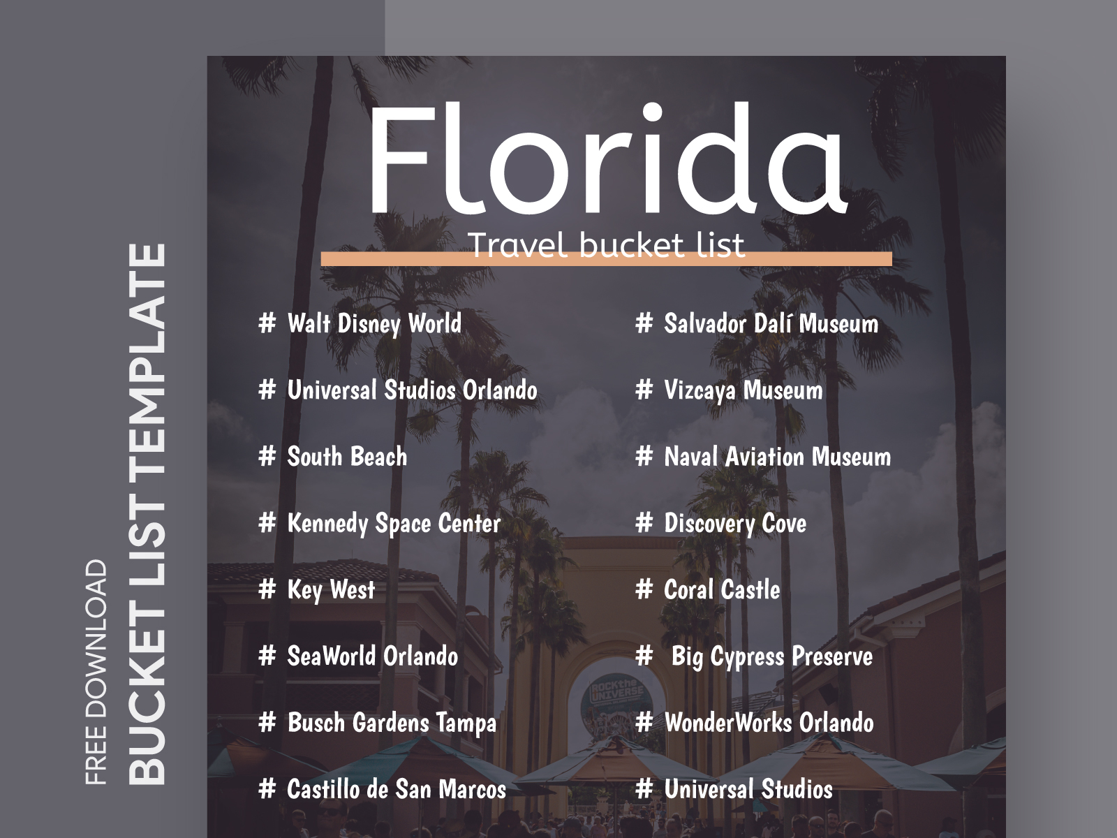 Florida Travel Bucket List Free Google Docs Template By Free Google ...