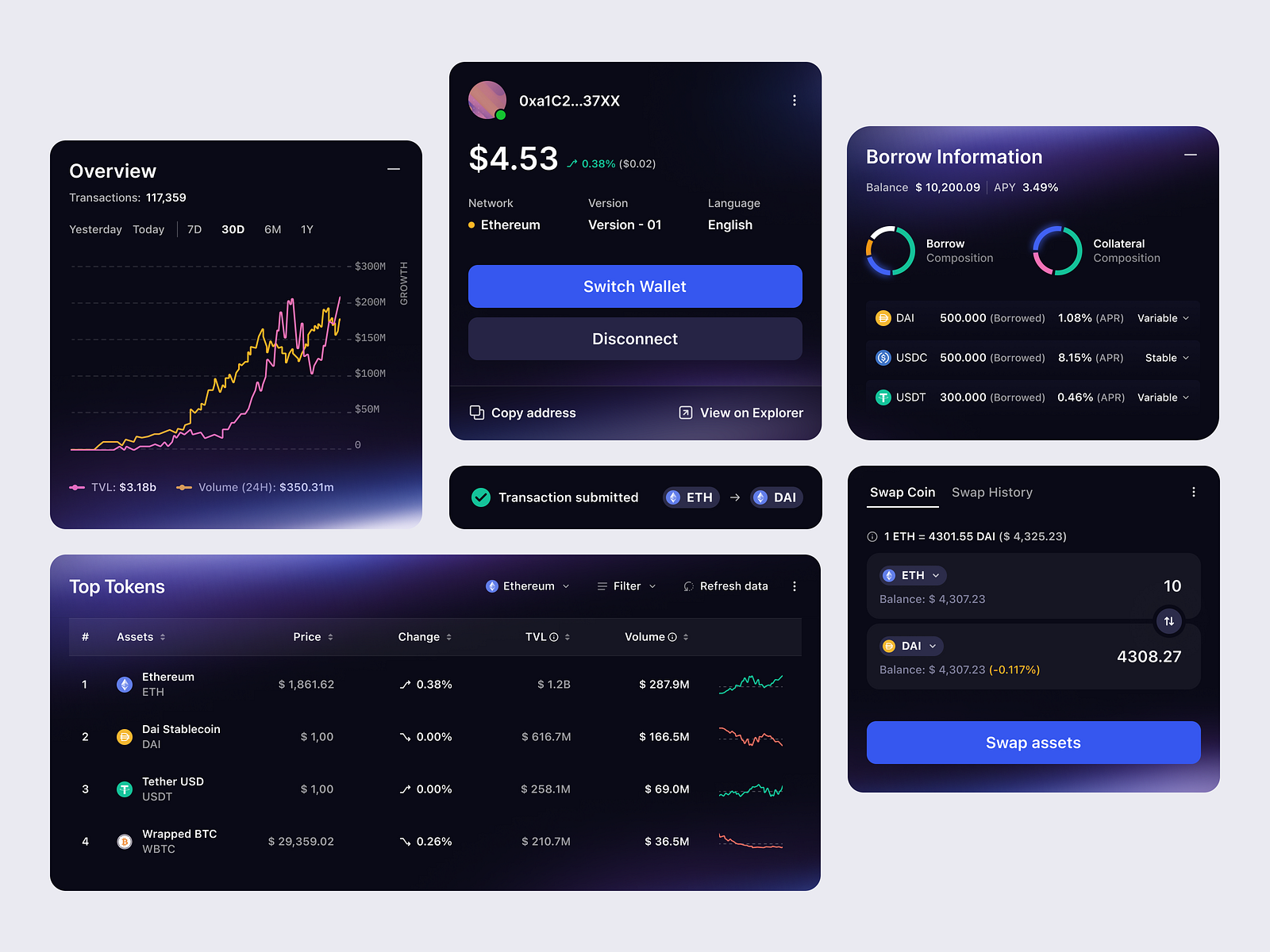 Savvy - Components for DeFi Applications by Azhara for Keitoto on Dribbble