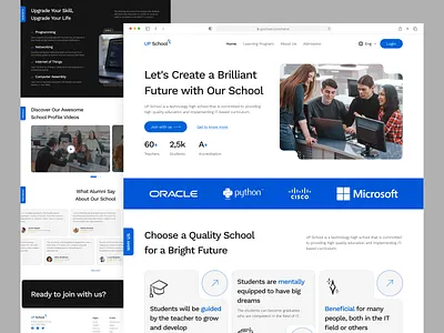 High School Portal Landing Page branding class couse education high school home page it school learning online school landing page study teacher ui design visual design web web design website