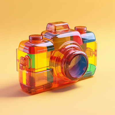 Colorful Glass 3D Icon Design dall e