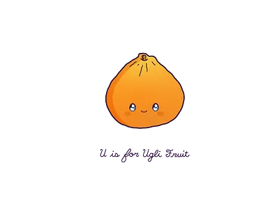 Day 137-365 U is for Ugli Fruit cute design fruit kawaii ugli fruit vector