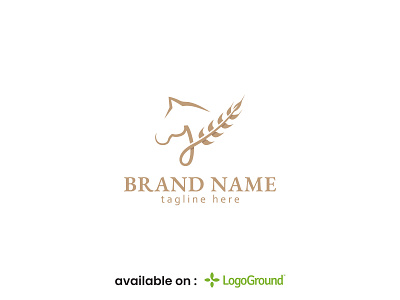 wheat horse logo animals barand brand identity branding business company crea creative creative logo farm food garden horse horse logo logo logo for sale logos restaurants wheat wheat logo