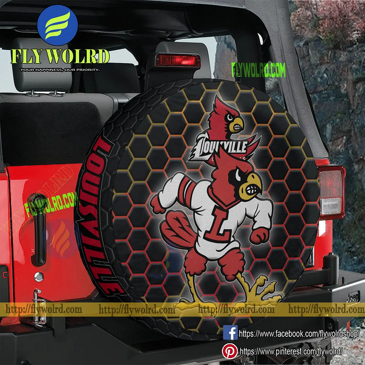 Louisville Cardinals Mascot Car Spare Tire Cover by Shop Flywolrd on