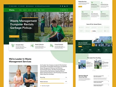 Waste - Management Web Design ecology landing page design product page product page design save earth system ui ux design waste waste management waste management website design waste website website design zero weste