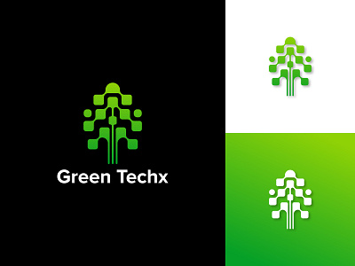 Green Techx Logo - Tree Technology Logo Concept branding business logo company logo creative green icon illustration it logo logo logo design nature logo startup tech logo technology logo tree tree tech tree technology