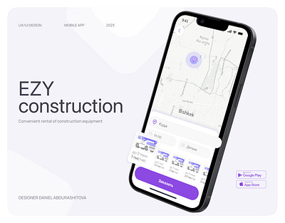 EZY CONSTRUCTION - MOBILE APP app branding design figma minimal typography ui ux