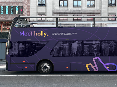 holly on Bus Design advertisement ai aircraft artificial intelligence billboard brand brand and identity brand identity branding bus fly groups illustration outdoor plane sign startup travel trip wavelength