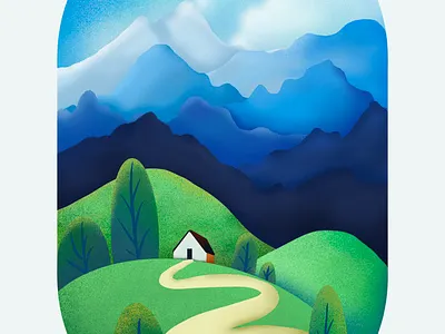 Wavy Mountains design illustration meadows mountains nature procreate