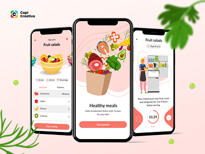 Health App Design Concept app app design capi creative design health app home screen mobile mobile app design onboarding splash ui ui design ui design concept ui kit ui ux