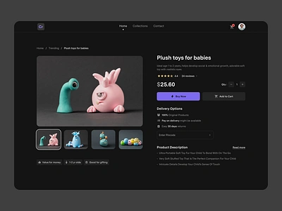 Toys website detail page app cart clean design detail page e commerce minimal product ui ux