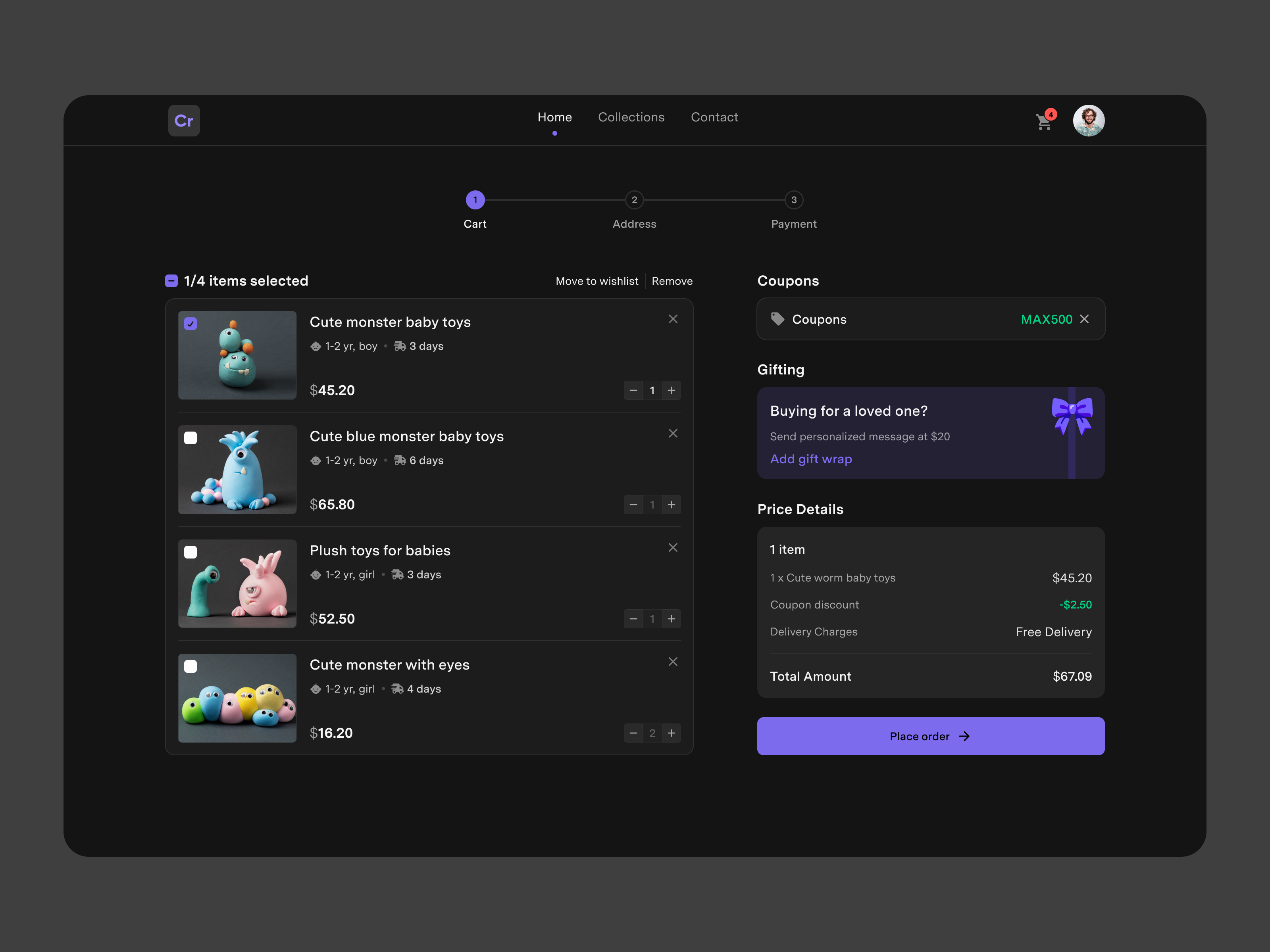 Checkout flow- cart akhil sunny app asish sunny cart clean design e commerce minimal pixalchemy product ui ux