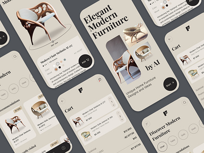 AI-powered Interior Design App ai app concept design furniture future generation interface interior interiordesign market midjourney mobile mobile app modern ui ux