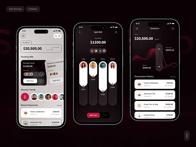 Split Bill App app app design app ui bill split bill splitting app fintech fintech app mobile mobile app mobile ui send money app split app split bill app split bill app design ui ui design uiux wallet app