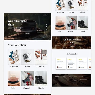 Western apparel shop clothes graphic design landingpage onlineshopping ui webpage