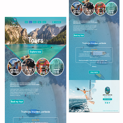 Tours design graphic design landingpage me travels vacations webpage