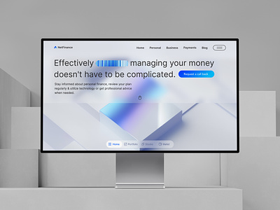 Finance Website Design 3d animation banking blockchein blue branding crypto finance home screen interface investing minimal payment product design simple solutions ui ui design ux ux design