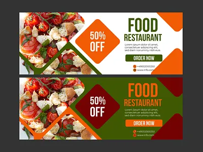 Food restaurant banner banner design graphic design illustration menu photoshop restaurant typography vector