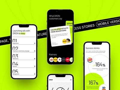 Mobile version for a digital advertising platform adaptation advertising branding bright cards circle concept design design style digital mobile version mockup move nimax uxui webdesign
