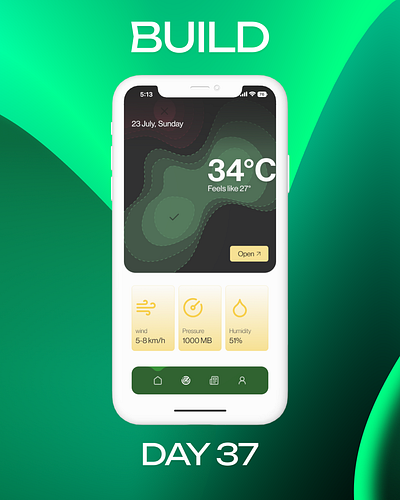 Weather app for farmers | BuiLD Day 37 💊 app branding design farming graphic design green illustration logo typography ui ux vector