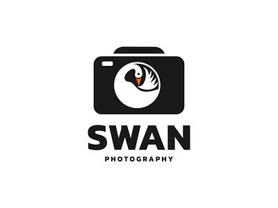 swan photography logo animal app branding camera design dual meaning graphic design icon illustration logo photography swan ui ux vector