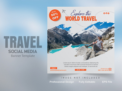 TRAVEL SOCIAL MEDIA TEMPLATE branding design graphic design illustration travel travel banner travel poster