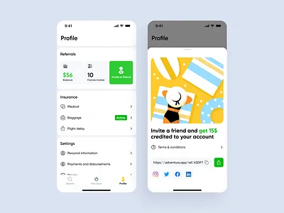 Travel agency mobile app | Referrals screen hospitality mobile mobile app mobile travel mobile travel app referrals rentals tour operators tourism travel travel agency travel app travel company travel landing page