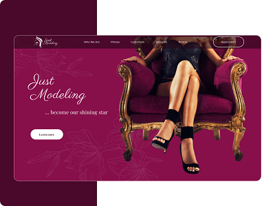 Hero section design for an escort agency website design figma logo ui design web design
