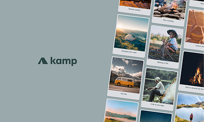 Kamp branding camp camping design experience figma graphic design icons logo ui web design webflow