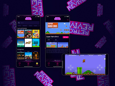 Craft an app embracing retro gaming, where users relish classic design graphic design ui