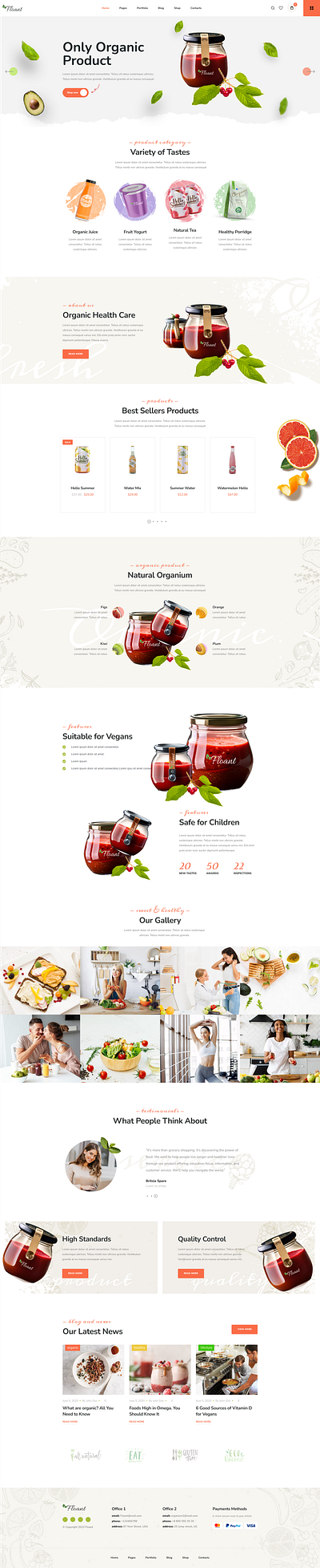 Floant Web Site Design V2: Landing Page / Home Page UI branding design designcommunity designinspo ecommerce fruits graphic design illustration innovativedesign landing page logo ui uiux design uxui design vector