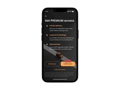 Paywall - Car company mobile paywall paywall ui ui ui design ui mobile ux