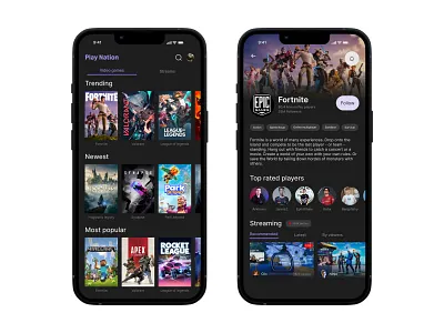 Streaming app game streaming mobile streaming app ui ui design ui mobile ui streaming ux video games