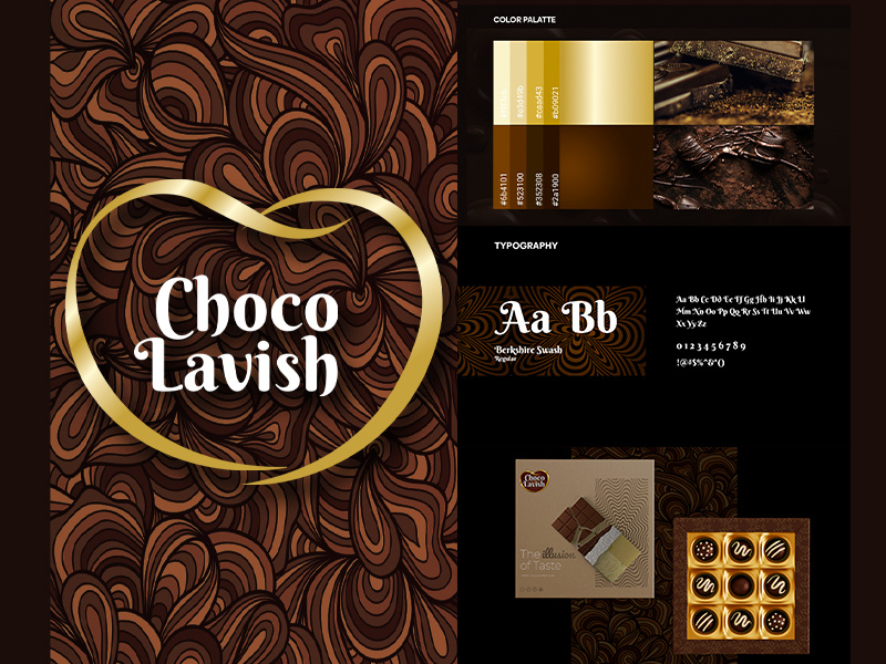 CHOCO LAVISH | CHOCOLATE BRAND IDENTITY & LOGO DESIGN bakery brand identity branding chocolate chocolate logo chocolate packaging chocolate store design graphic design logo logo design ui ux visual identity