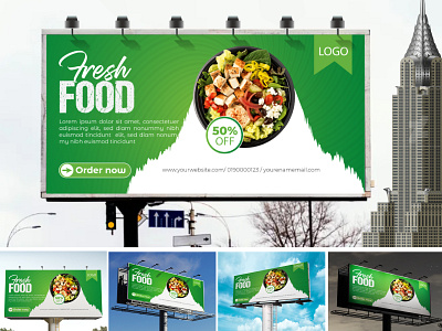 Food billboard, signage Design for restaurants advertising