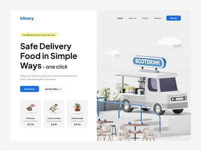 3D Food Delivery - Illustrations 3d 3d design animation blender branding burger design dipa inhouse food food delivery food truck graphic design illustration interaction mcdonald motion graphics ui design ux web design website design