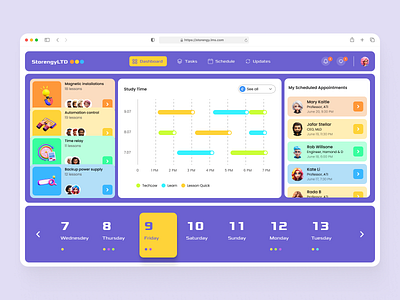 E-learning for B2B crm dashboard design lms motion ui ux web