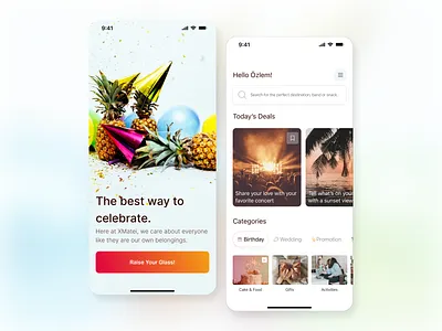 Celebration App activity birthday celebration checklist daily design home light minimal mobile mobile design organiser plan planner ui user interface ux