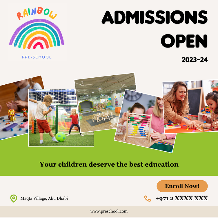 Pre-school Admission Flyer by Simran Kaur on Dribbble