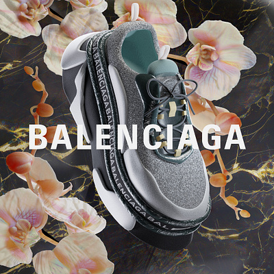 "BALENCIAGA" Shoe Concept Art 3d art balenciaga blender blender community branding concept art graphic design photoshop shoe design
