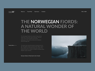 Concept page concept concept page design minimalism norwegian design norwegian fjords norwegian travel page concept travel typography ui ux uxui web design web page web site concept