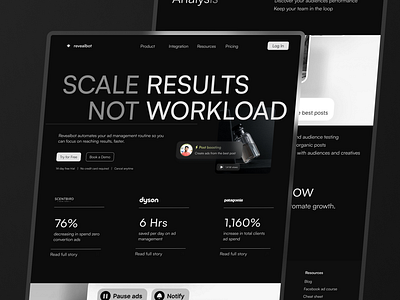 Ads Management Tools Landing Page ui web design