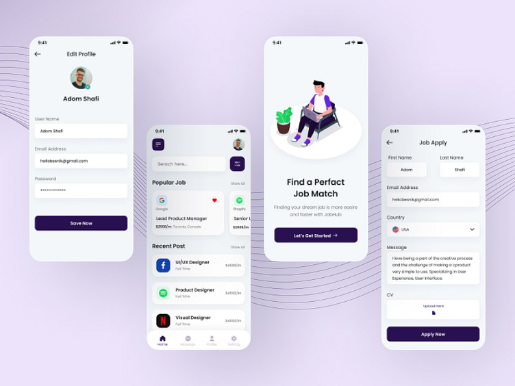 Job Finder - App UI Design by LIS on Dribbble