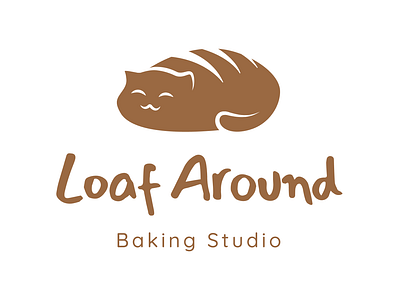 Logo Branding - Loaf Around Bakery bakery branding bread cat loaf loaf around logo